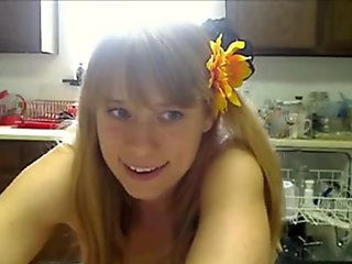 Pretty girl with flower in hair